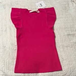 Marie Oliver Pink Ruffle Sleeve Rory Top